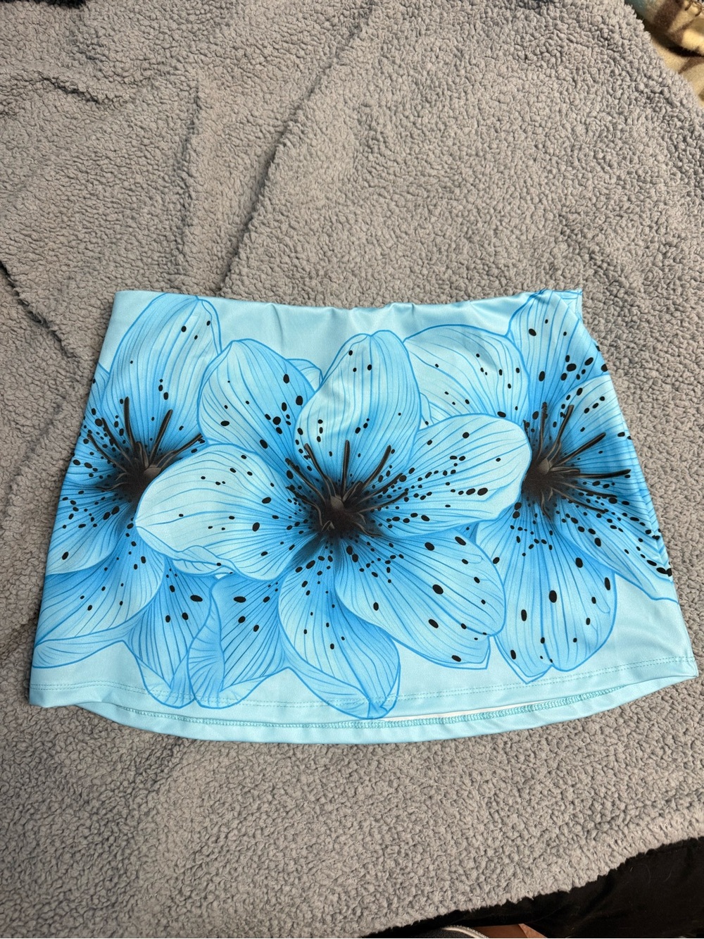 Fashion Nova Light Blue Floral Mini Skirt